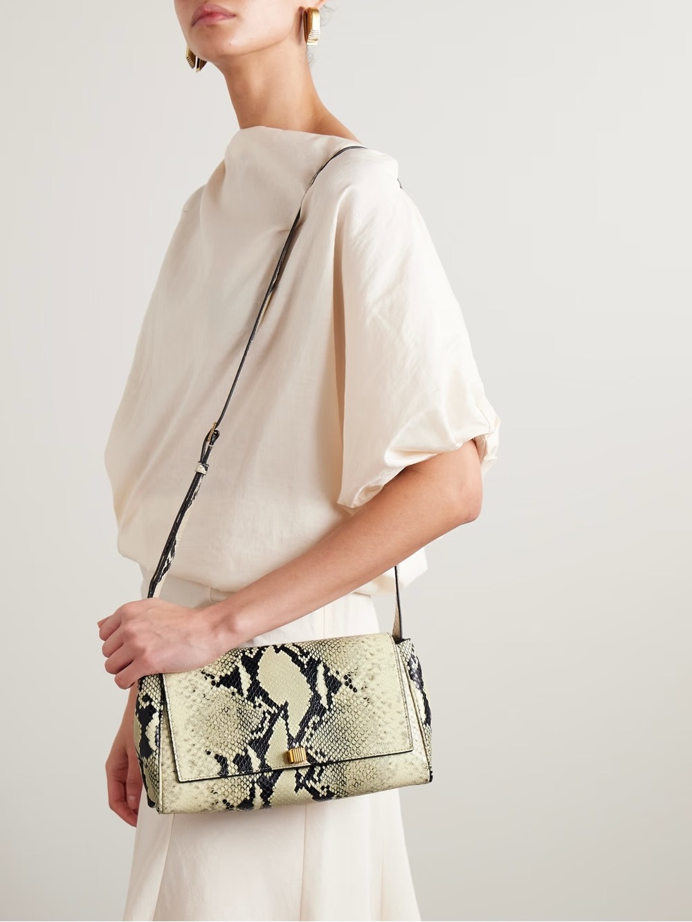 KHAITE Audrey Python Snake Crossbody Shoulder Clutch Bag
